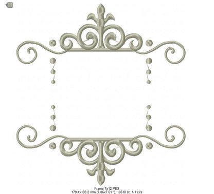 Arabesque Frame Purple - Fill Stitch