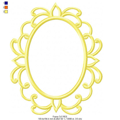 Arabesque Frame Green - Applique