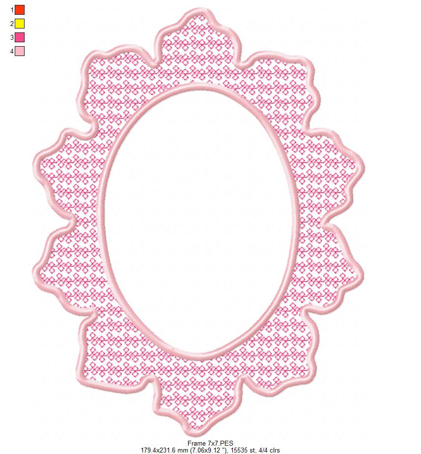 Arabesque Frame - Applique - Machine Embroidery Design