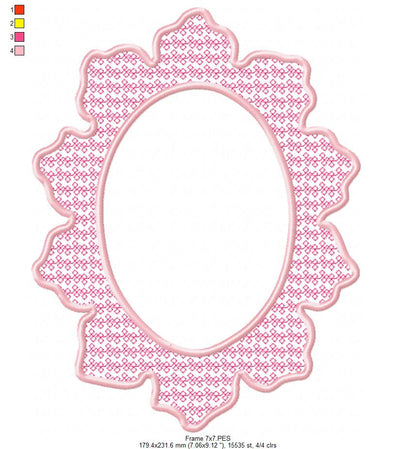 Arabesque Frame - Applique - Machine Embroidery Design