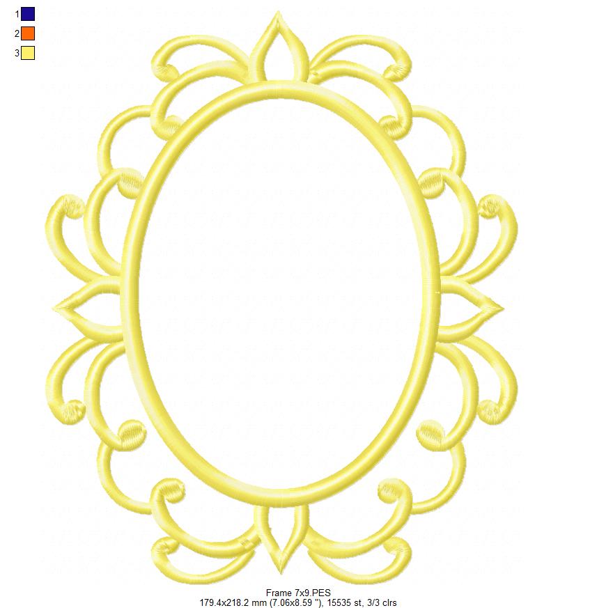 Arabesque Frame Green - Applique