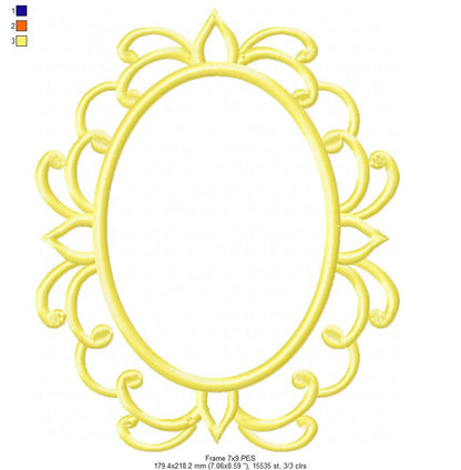 Arabesque Frame Green - Applique