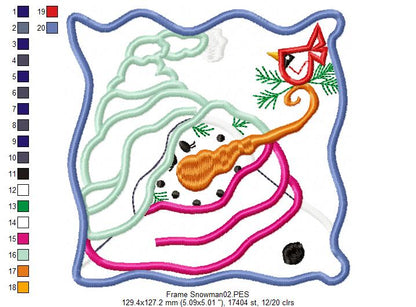 Snowman and bird - Applique