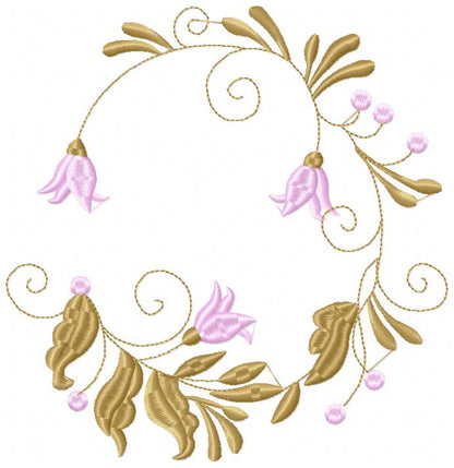 Flowers Frame - Fill Stitch