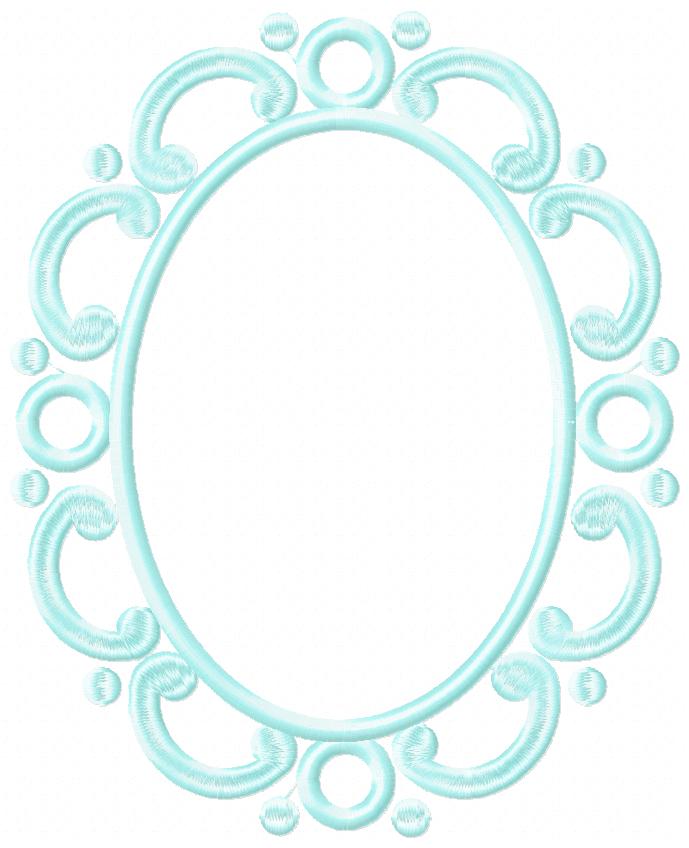 Arabesque Frame Blue - Applique