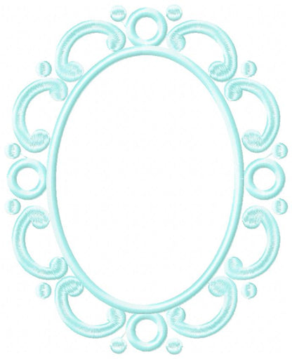 Arabesque Frame Blue - Applique