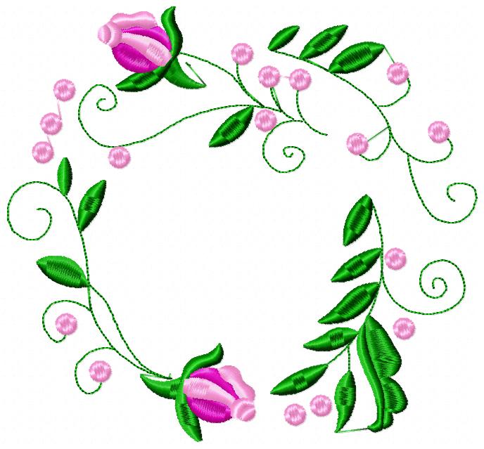 Flowers Frame - Set of 2 designs - Fill Stitch