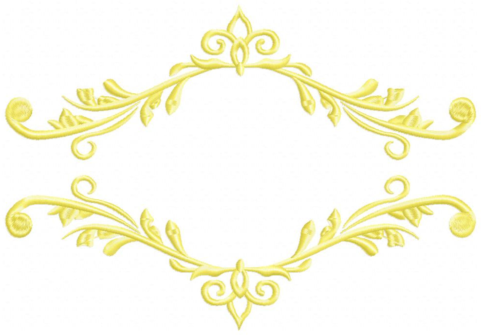 Arabesque Frame Orange - Fill Stitch