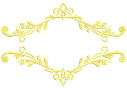 Arabesque Frame Orange - Fill Stitch