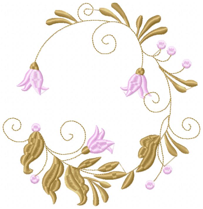 Flowers Frame - Set of 2 designs - Fill Stitch