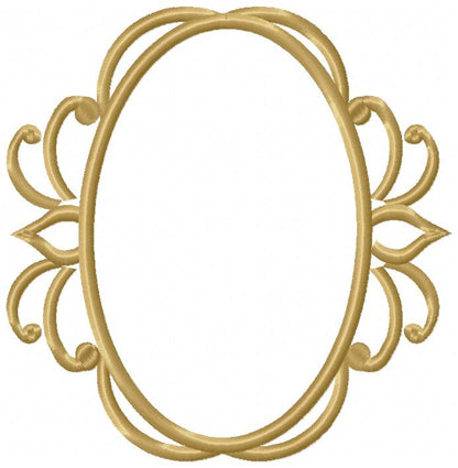 Arabesque Frame Sky Blue - Applique