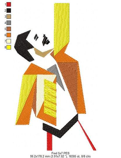 Freddie Mercury - Fill Stitch - Machine Embroidery Design