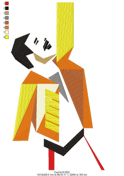 Freddie Mercury - Fill Stitch - Machine Embroidery Design