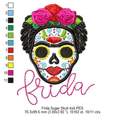 Frida Kahlo Sugar Skull - Applique