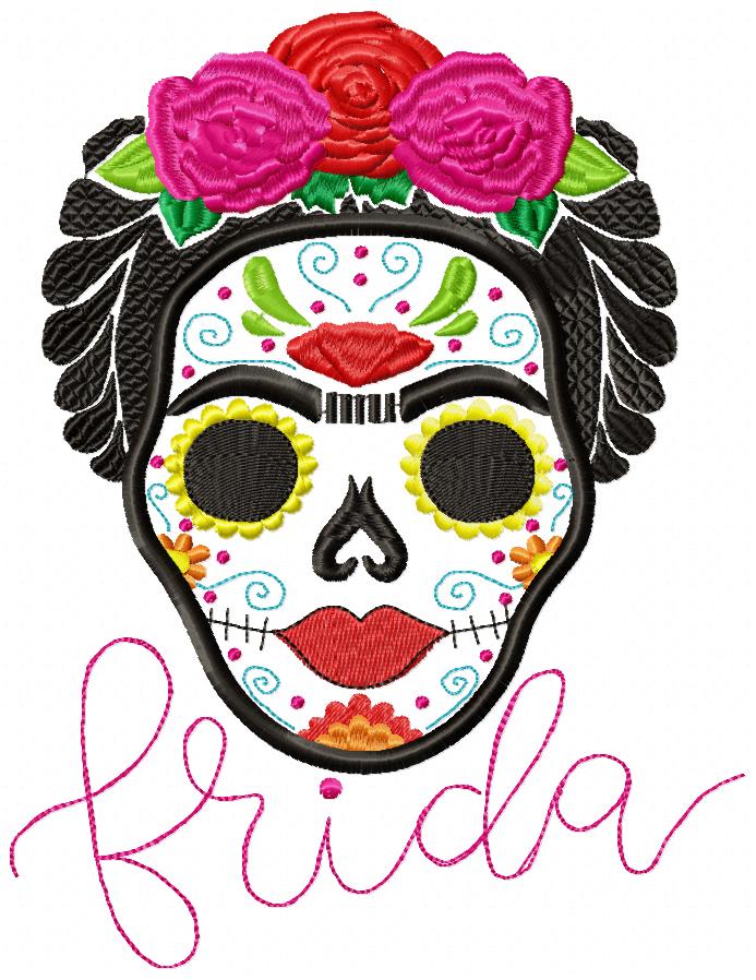 Frida Kahlo Sugar Skull - Applique