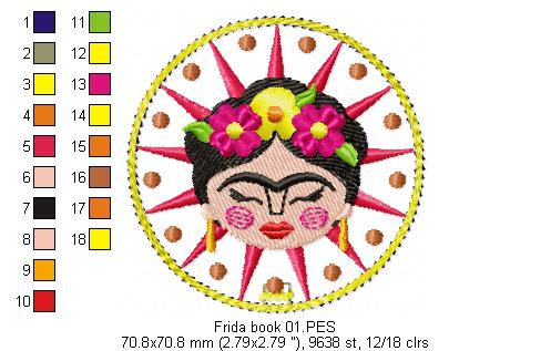 Frida Kahlo Bookmarker - ITH Project - Machine Embroidery Design