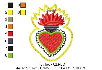 Frida Kahlo Bookmarker - ITH Project - Machine Embroidery Design