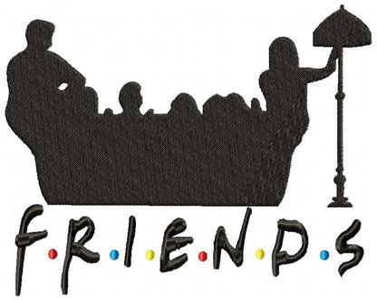 Friends Couch Silhouette - Fill Stitch - Machine Embroidery Design