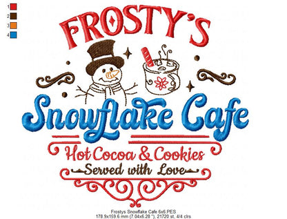 Frosty's Snowflake Cafe Vintage - Fill Stitch