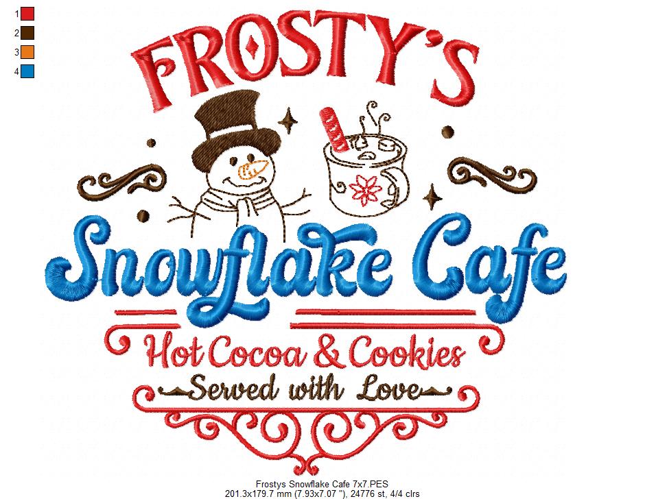Frosty's Snowflake Cafe Vintage - Fill Stitch
