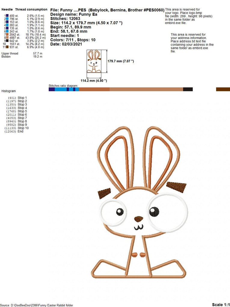 Funny Easter Rabbit - Applique