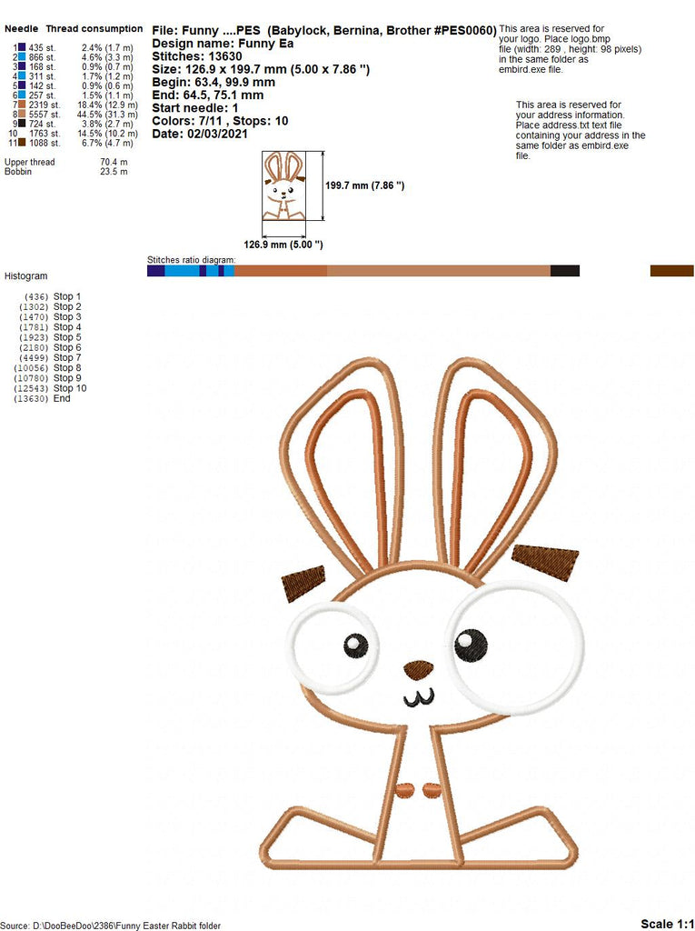 Funny Easter Rabbit - Applique