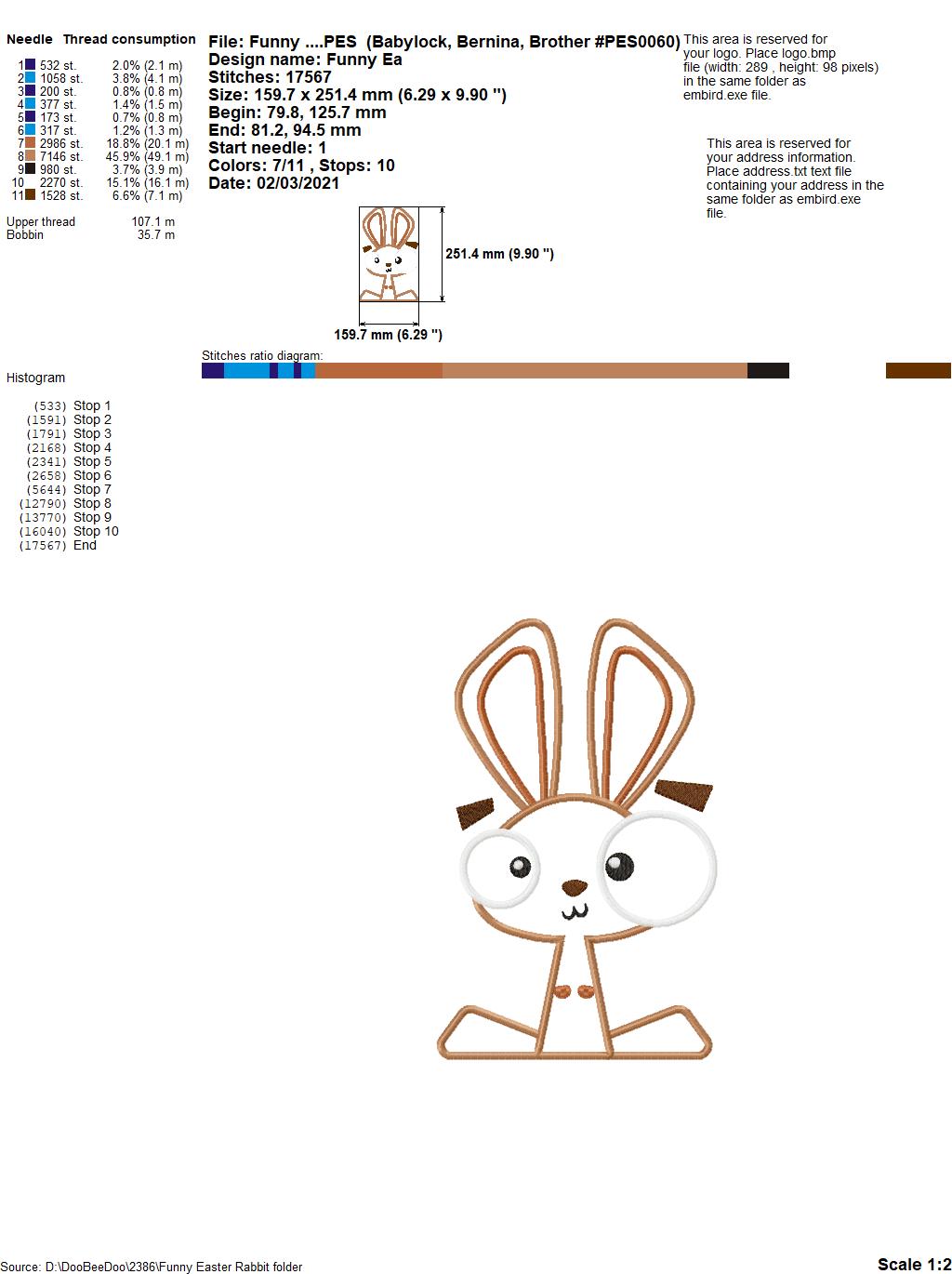 Funny Easter Rabbit - Applique