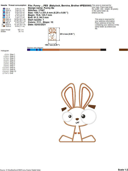 Funny Easter Rabbit - Applique