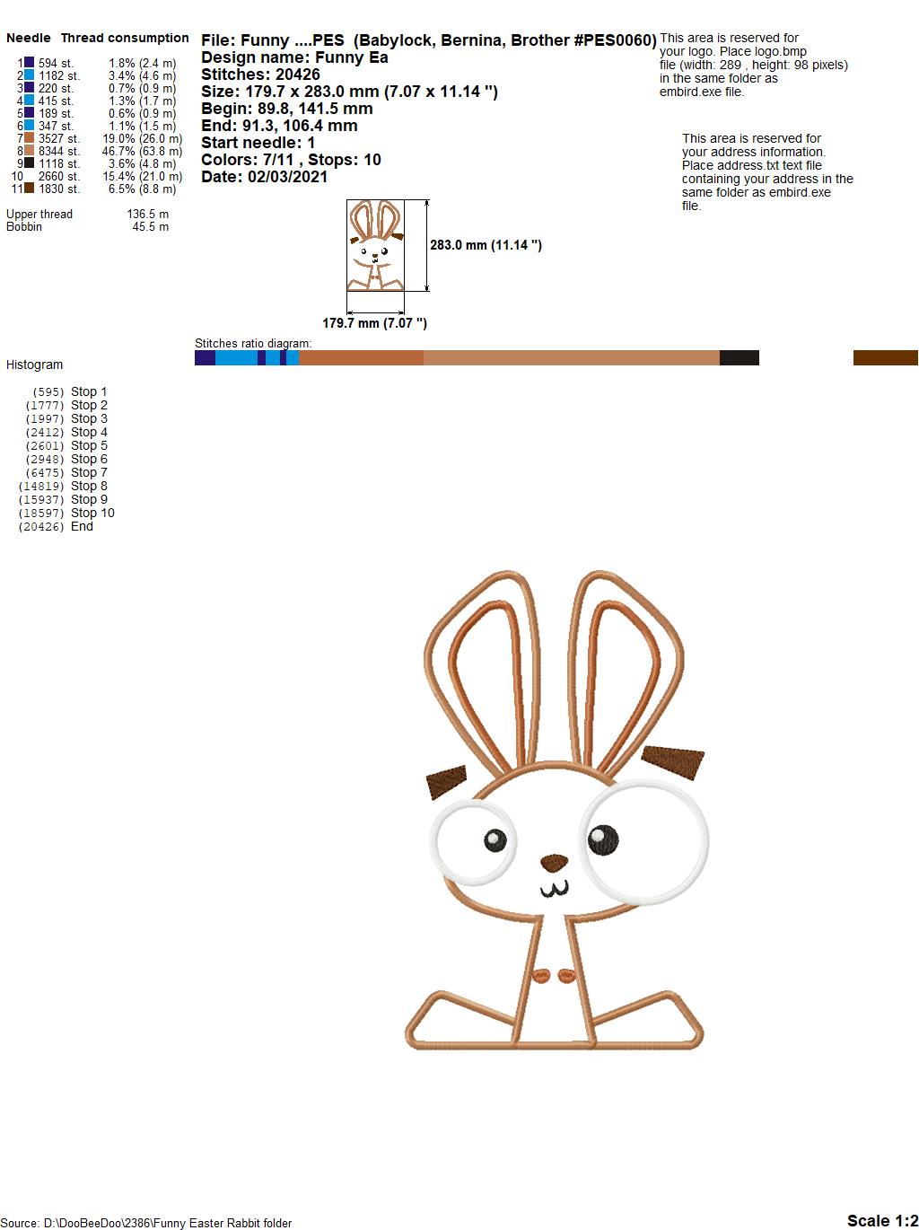 Funny Easter Rabbit - Applique