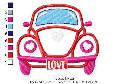 Love Beetle - Applique - Machine Embroidery Design