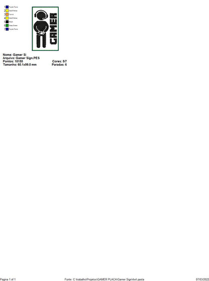 Gamer Sign - ITH Project - Machine Embroidery Design