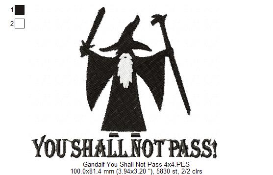 You Shall Not Pass! - Fill Stitch