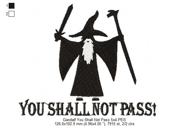 You Shall Not Pass! - Fill Stitch