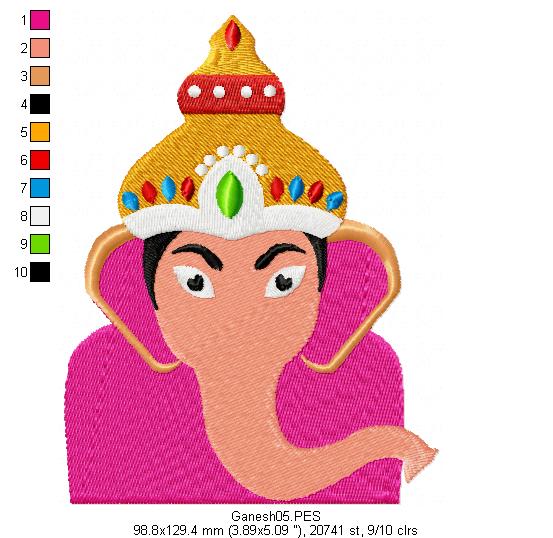 Ganesh - Fill Stitch - Machine Embroidery Design