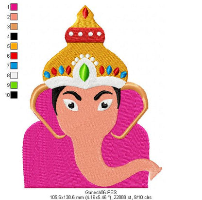 Ganesh - Fill Stitch - Machine Embroidery Design