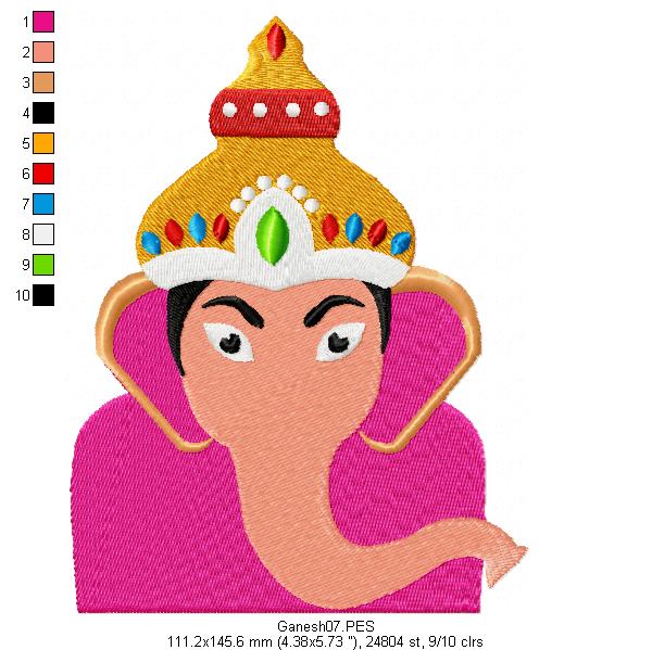 Ganesh - Fill Stitch - Machine Embroidery Design