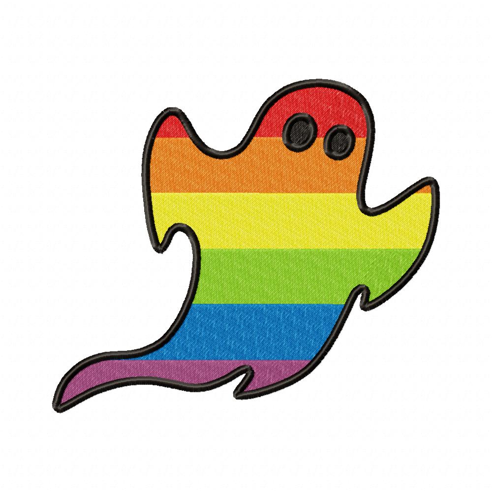 Cute LGBT Gay Ghost - Fill Stitch