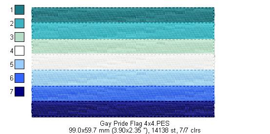 Gay Pride Flag - Fill Stitch
