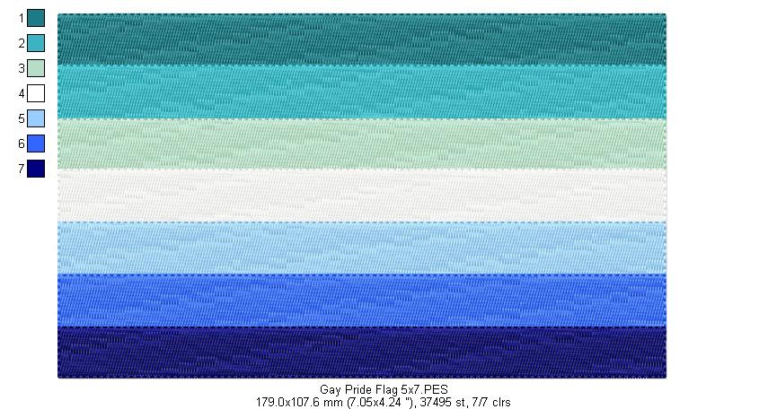 Gay Pride Flag - Fill Stitch