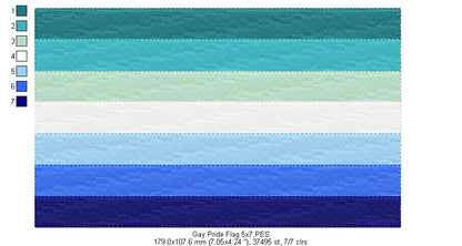 Gay Pride Flag - Fill Stitch