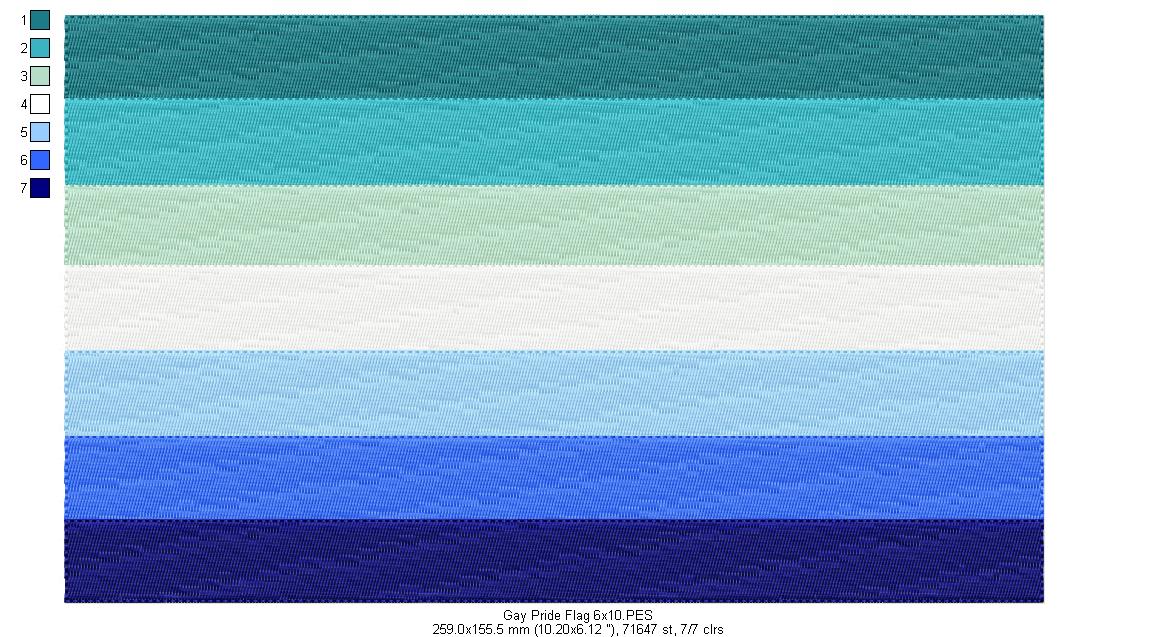 Gay Pride Flag - Fill Stitch
