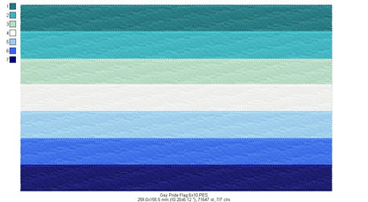 Gay Pride Flag - Fill Stitch