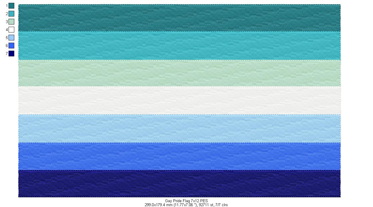 Gay Pride Flag - Fill Stitch