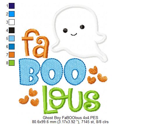 Ghost Boy FaBOOlous - Applique