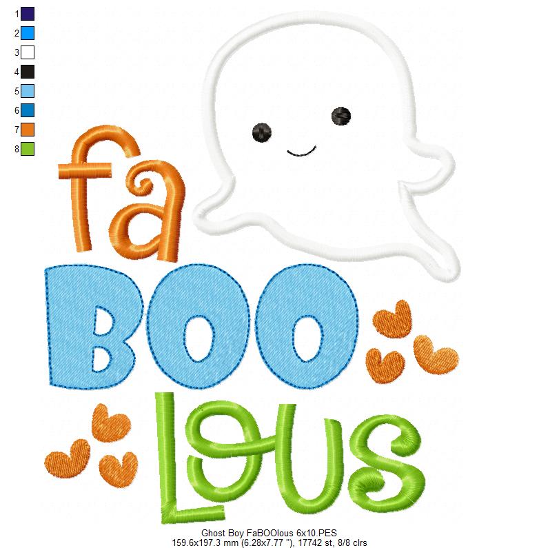 Ghost Boy FaBOOlous - Applique