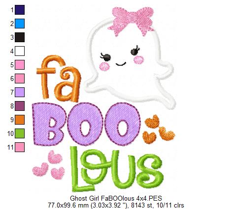 Ghost Girl FaBOOlous - Applique