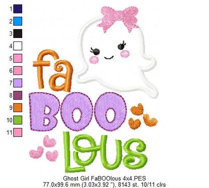 Ghost Girl FaBOOlous - Applique