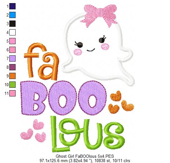 Ghost Girl FaBOOlous - Applique