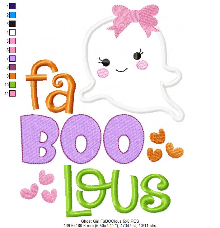 Ghost Girl FaBOOlous - Applique