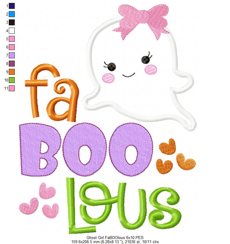 Ghost Girl FaBOOlous - Applique